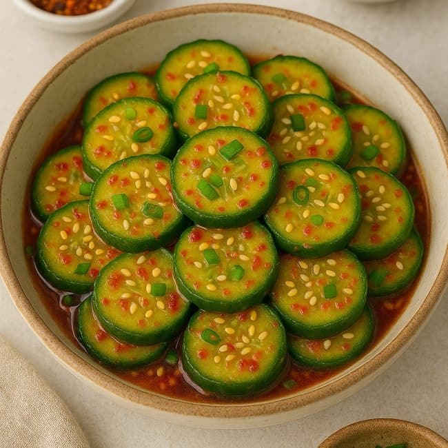 Koreanischer Gurkensalat als Meal Prep Option in einer Glasdose