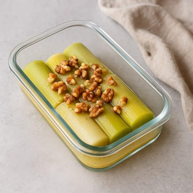 Französischer Lauchsalat mit Walnüssen als Meal-Prep